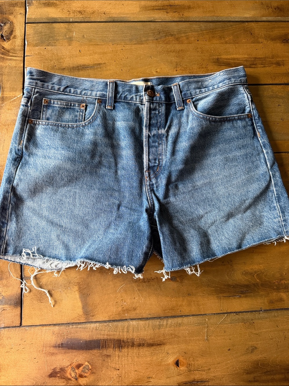 Madewell Light Blue Denim Cutoff Shorts Brynn Long
